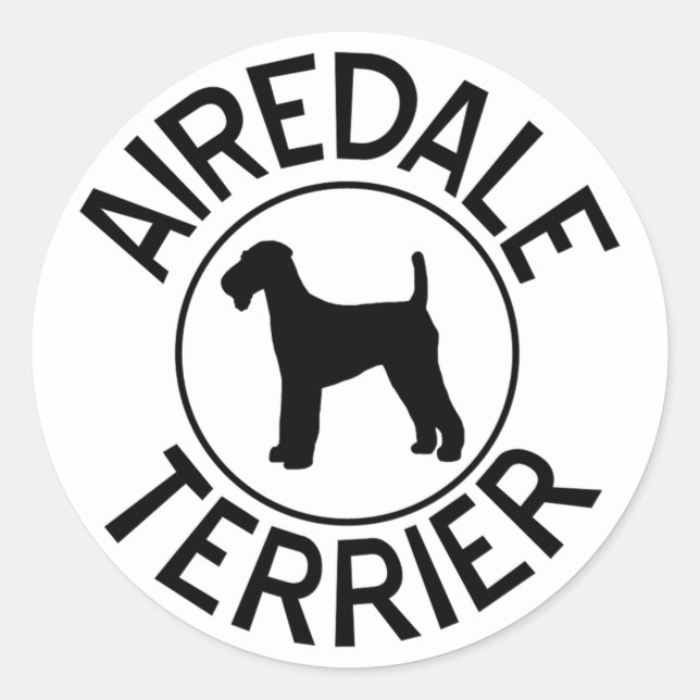 Adesivo Redondo Airedale Terrier Stickers (Frente)