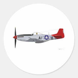 Adesivo Redondo Airmen P-51D Mustang Tuskegee
