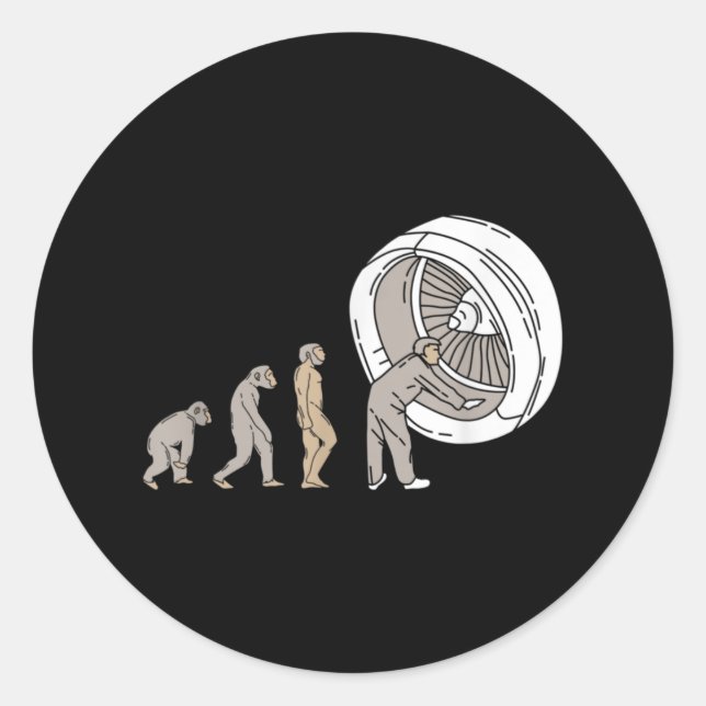 Adesivo Redondo Airplane Mechanic Aircraft Maintenance Technician (Frente)