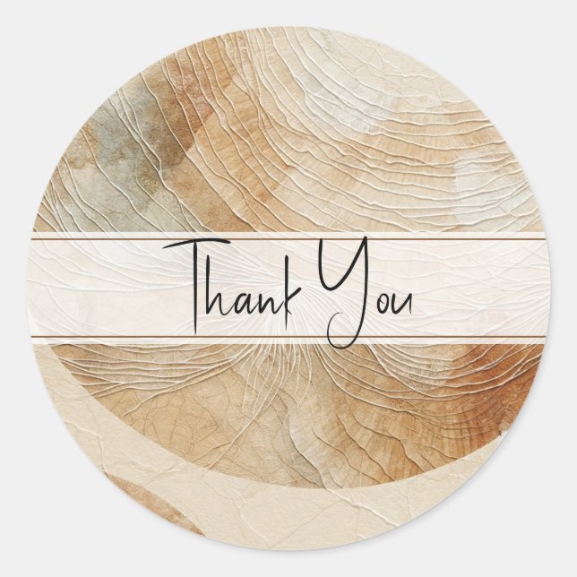 Adesivo Redondo Airy Neutral Natural Elements Bohemian Boho (Frente)