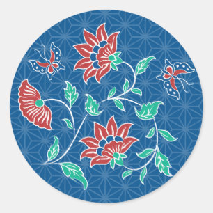 Adesivo Redondo Aiyana Floral Batik Round Sticker