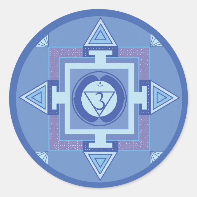 Adesivo Redondo Ajna Chakra Mandala (Third eye chakra) (Frente)