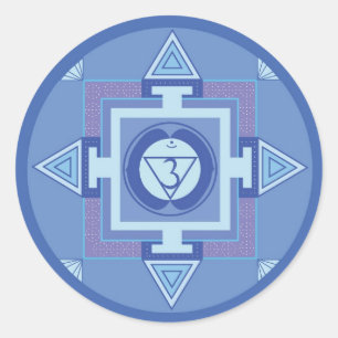 Adesivo Redondo Ajna Chakra Mandala (Third eye chakra)