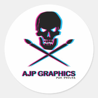 ADESIVO REDONDO AJP GRAPHICS SKULL 3D STICKER SET