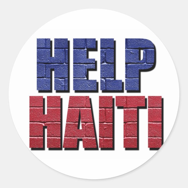 Adesivo Redondo Ajuda ao Haiti (Frente)