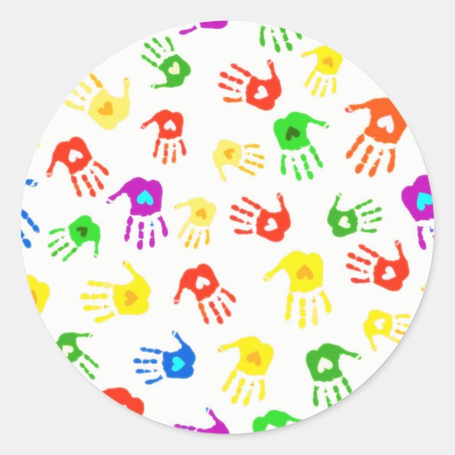 Adesivo Redondo Ajudando Mãos! (Frente)