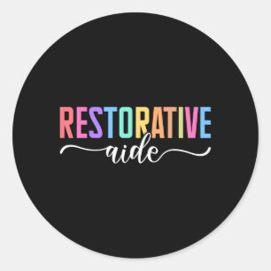 Adesivo Redondo Ajudante Restaurador Desenhos Preto Unisex-Adultos