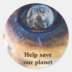 Adesivo Redondo Ajude a salvar nosso planeta/ Earth Day_Sticker