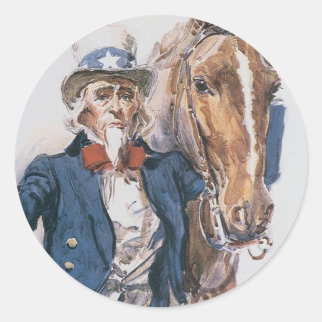 Adesivo Redondo Ajude-o a ajudar os EUA! (Frente)