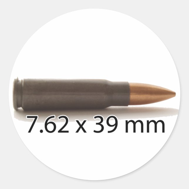 Adesivo redondo AK47 Ammo 7,62x39mm (Frente)