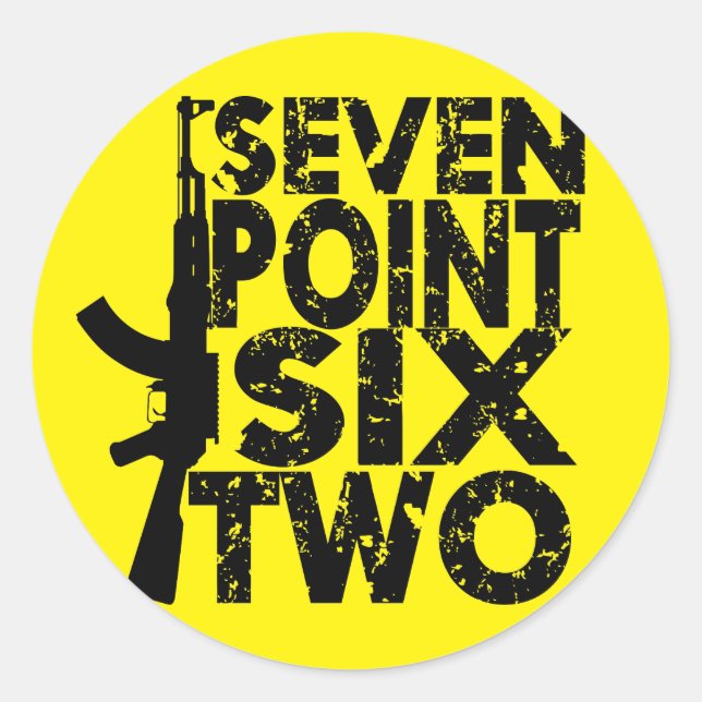Adesivo Redondo AK-47 Sete Pontos Seis Dois (Frente)