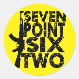 Adesivo Redondo AK-47 Sete Pontos Seis Dois