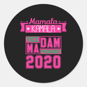 Adesivo Redondo Aka Kamala Harris Democrat Vice-Presidente 2020