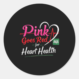 Adesivo Redondo Aka Pink vai para o Vermelho Roupa de Conscientiza