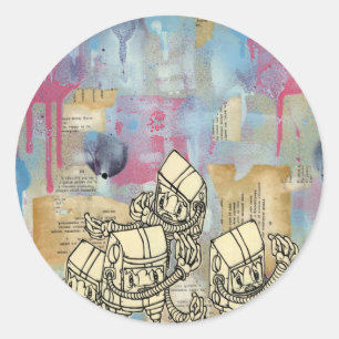Adesivo Redondo Akayo Robots