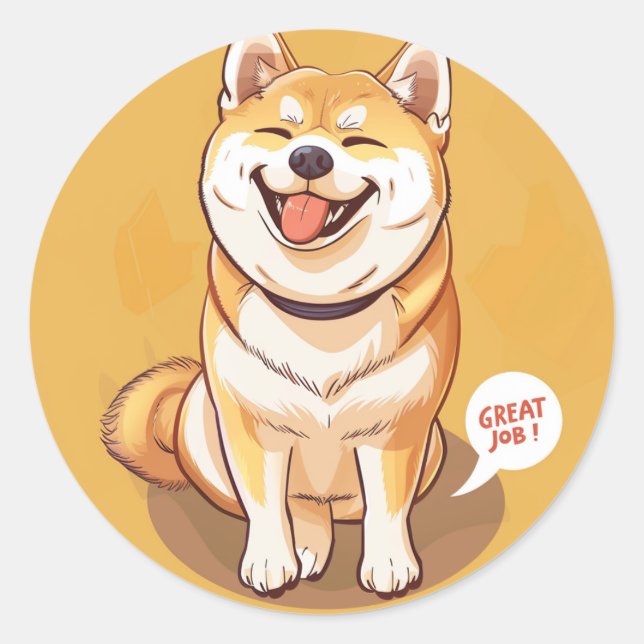 Adesivo Redondo Akita Excelente Job Teacher Reward (Frente)