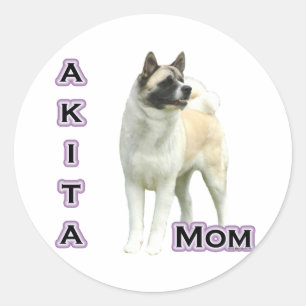 Adesivo Redondo Akita Mãe 4 - Sticker