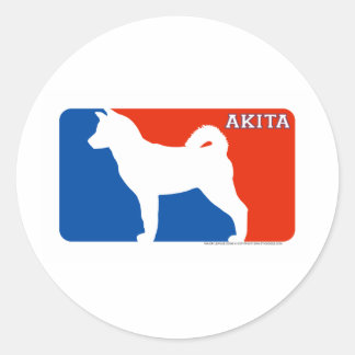 Adesivo Redondo Akita Major League Dog Sticker