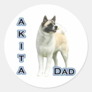 Adesivo Redondo Akita Pai 4 - Sticker