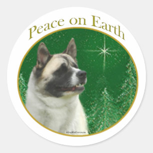 Adesivo Redondo Akita Peace