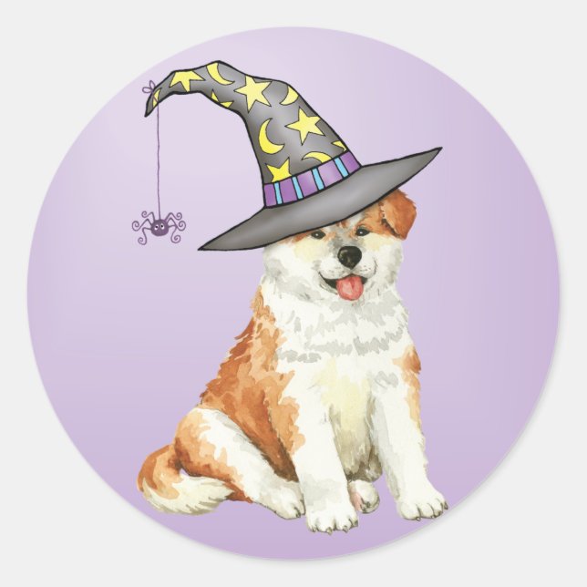 Adesivo Redondo Akita Witch (Frente)