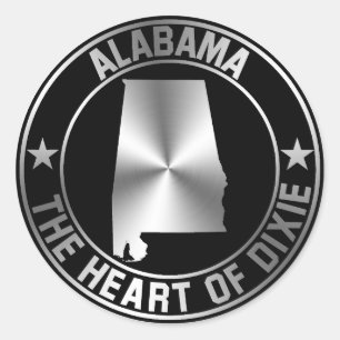 Adesivo Redondo Alabama Emblem