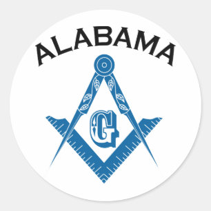 Adesivo Redondo Alabama Freemason