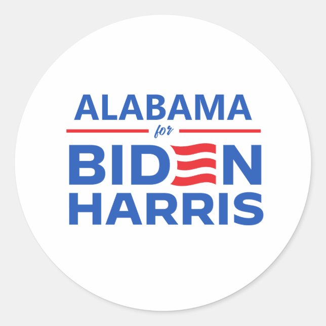 Adesivo Redondo Alabama por Biden Harris (Frente)