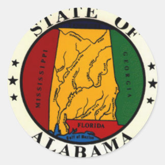Adesivo Redondo Alabama State Seal Stickers