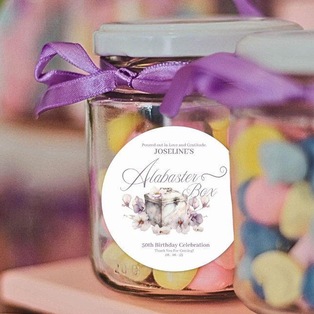 Adesivo Redondo Alabaster Box Birthday (Criador carregado)