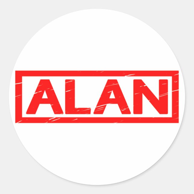 Adesivo Redondo Alan Stamp (Frente)