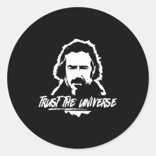 Adesivo Redondo Alan Watts Confia No Universo