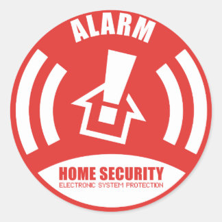 Adesivo Redondo Alarm sticker warning security home