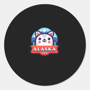 Adesivo Redondo Alasca No Sticker Dos Eua