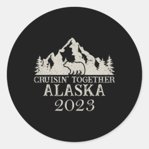 Adesivo Redondo Alaska Cruising Juntos 2023 Family Reunion Cruis