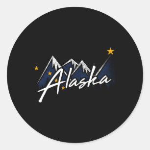 Adesivo Redondo Alaska Flag Mounates Estado em dificuldades