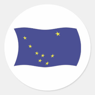 Adesivo Redondo Alaska Flag Sticker