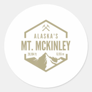 Adesivo Redondo Alaska Mt McKinley