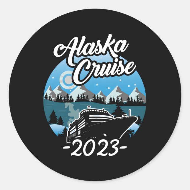 Adesivo Redondo Alaskan Cruise 2023 Cruising To Alaska 2023 (Frente)