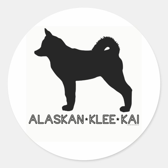 Adesivo Redondo Alaskan Klee Kai Sticker (Frente)
