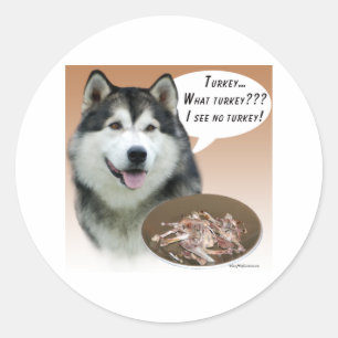 Adesivo Redondo Alaskan Malamute Turkey - Sticker