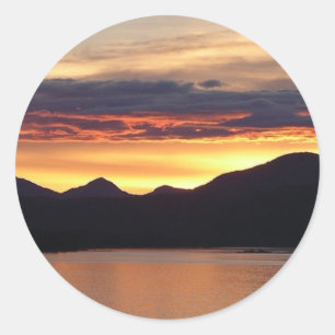Adesivo Redondo Alaskan Sunset I Beauful Alaska Photoics
