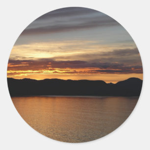 Adesivo Redondo Alaskan Sunset II Belo Alasca Fotografia