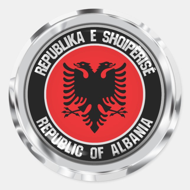 Adesivo Redondo Albania Round Emblem (Frente)