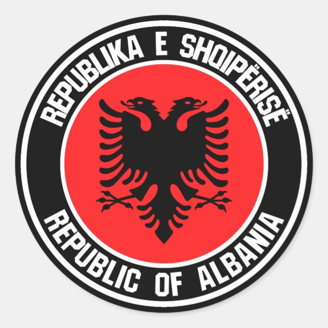 Adesivo Redondo Albânia Round Emblem (Frente)