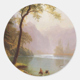 Adesivo Redondo Albert Bierstadt, Vale do Rio Kerns Califórnia