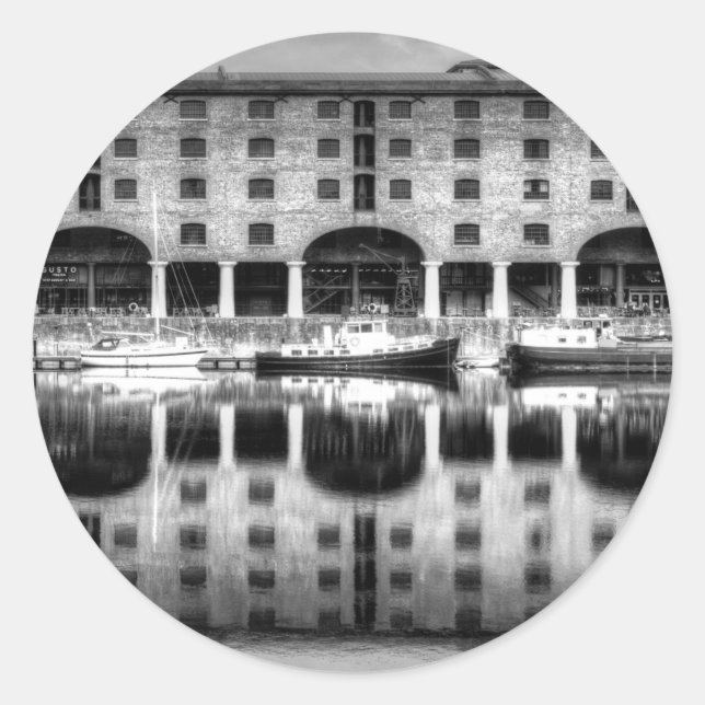 Adesivo Redondo Albert Dock Liverpool (Frente)