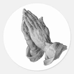 Adesivo Redondo Albrecht Durer - mãos que Praying