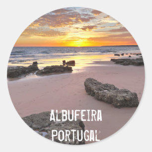 Adesivo Redondo Albufeira - Portugal. Férias de verão no Algarve