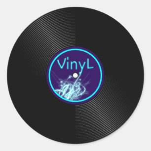 Adesivo Redondo Álbum 33 de LP do registro de vinil